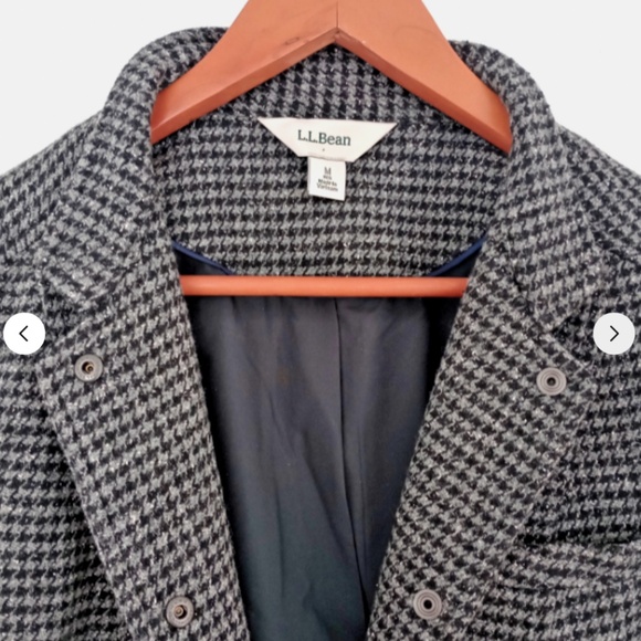 L.L. Bean Women's Houndstooth Blazer zip pockets wool blend size medium - Picture 5 of 8